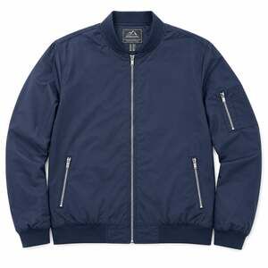 Outdoor Jacket Men's Lightweight Navy Blue Nylon Flight Bomber Jacket